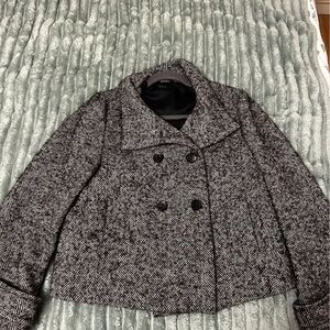 United Colors Of Benetton Wool Black and Gray Pea Coat